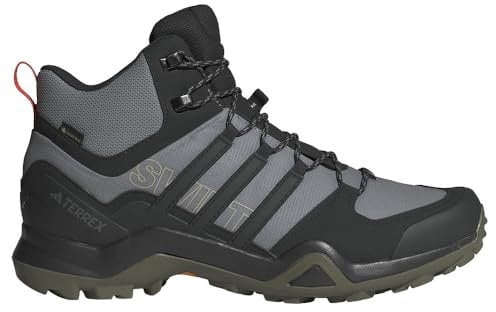 adidas Herren Terrex Swift R2 Mid Gore-TEX Hiking Shoes Wanderschuhe, solid Grey/core Black/Olive strata, 48 EU