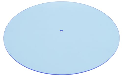 Tappetino per Piatto da Registrazione, Acrilico Riduce il Rumore della Polvere Statica Tappetino per Giradischi Moderno Trasparente per Giradischi Vintage da 12 Pollici (azzurro)