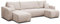 VENASI MÖBEL Ecksofa mit Schlaffunktion und Bettkasten Luna U-Form Sofa Eckcouch Schlafsofa (Beige)