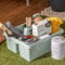 2x Tragbarer Organizer für Putzmittel 38x32x15 cm Silbergrün Werkzeugträger Gartengerätekorb Schuhputzkasten - Putzkasten für Pferd Reinigungsmittel Putz Caddy Flaschenträger Putzbox Putzcaddy eckig