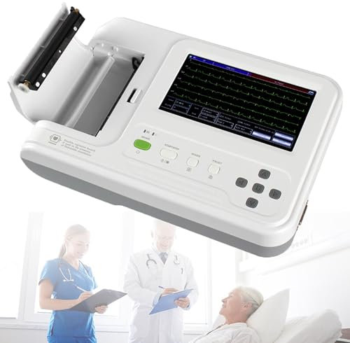 Monitor EKG de 12 derivaciones, Pantalla táctil LCD portátil de 7 Pulgadas, electrocardiógrafo Digital de 6 Canales, máquina ECG/EKG