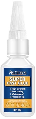 Super Fast All Purpose Glue - Waterproof and Heat-Resistant, Strong Adhesive for Plastic, Glass, Vinyl, Acrylic, PVC, Metal, etc. (30g, 1)