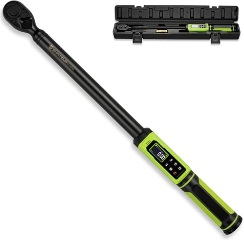 SHINTOUR Digital Torque Wrench,5.1-340 N.m/3.8-250.8 Ft.Lb,1/2 Drive Electronic Inch Pound Torque Wrench with Vibration Buzzer LED Indicator,5 Units ±2% Accuracy for Car Repair