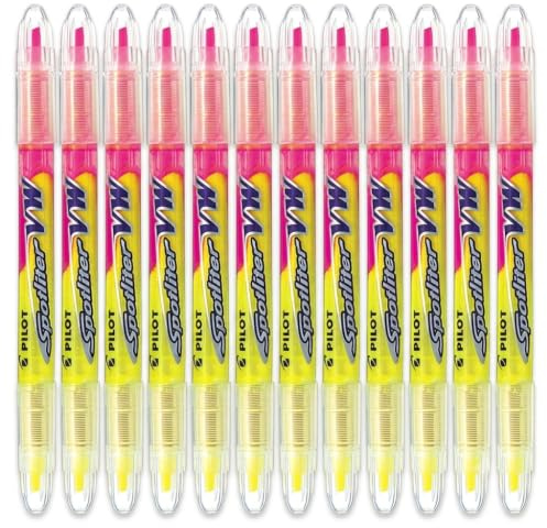 Pilot Begreen Recycled VW Spotliter Double Ended Highlighter 3.6 mm Tip - Yellow/Pink, Box of 10