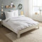 Carpe Sonno Biber Bettwäsche 155 x 220 cm Baumwolle - 2tlg Bettwäsche Winter - Set aus Deckenbezug mit Reißverschluss + Kissenbezug - Flauschige Winter Bettwäsche Flanell - Weiß