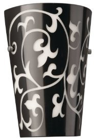 Massive Wandleuchte, Glas, E14, schwarz, 15 x 7.5 x 21 cm