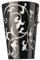 Massive Wandleuchte, Glas, E14, schwarz, 15 x 7.5 x 21 cm