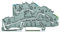WAGO 10 Stück Reihenetagenklemme N/L/PE 0,25-2,5 qmm, Grau, Metall, Bodenklemme, 4 mm Tiefe