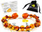 Bracelet. - 100% Plus Haute Qualité Certifié l'Ambre la Baltique Authentique Perles de plus gros!! /Taille 14 cm (Cognac)