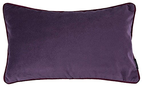 McAlister Textiles Matter Samt | Kissenbezug für Sofakissen in Aubergine Violett | 60 x 40cm | erhältlich in 25 Farben | griffester Samt edel paspeliert | Kissenhülle für Samtkissen