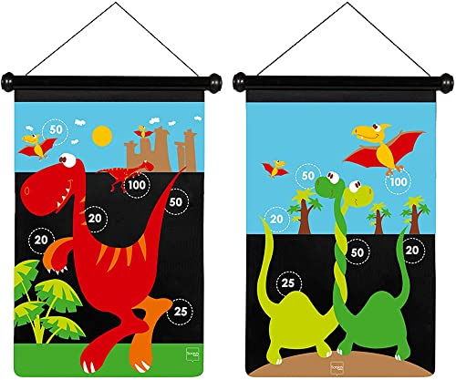 SCRATCH 276182017 Magnet Dartspiel Dino, magnetische Dartscheibe und Wurfpfeile für Kinder ab 5 Jahren, 55x36cm