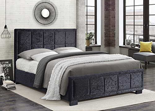 Birlea Hannover Bed Crushed Velvet - Black, Small Double