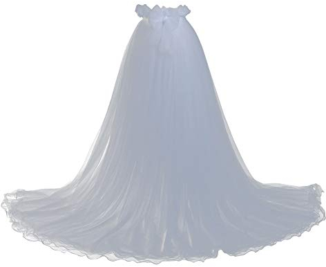 GRACEART Damen Lange Tüll Röcke Abschlussball Abend Rock Elastic Bund Tutu (Weiß)