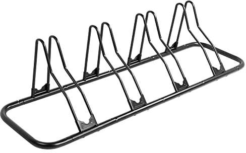 CyclingDeal Bicycle Floor Type Parking Rack Stand - for Mountain MTB and Road Bike Indoor Garage Storage - 4 Bikes