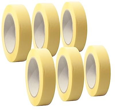 6 Rollen 'Premium' Malerkrepp | Abdeckband | Kreppband für Malerarbeiten | 19-200mm, Abmessungen:25 mm x 50 m