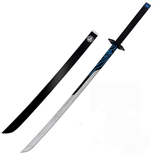 damdos Puntello per Halloween Assassinscre 567 PU Foam Cosplay Arma Hitman Killer sette armi Aqi Regali di compleanno per Demone Kamado Tanjirou (blu)