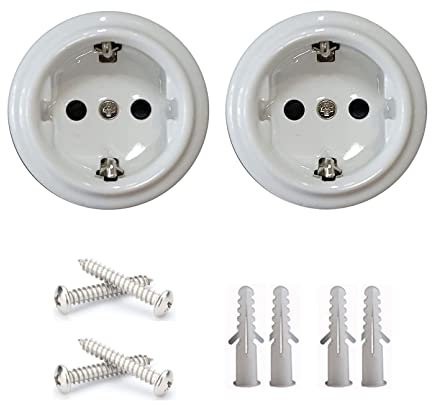 Enchufe de Pared Porcelana 240V,16A Superficie,2 unidades