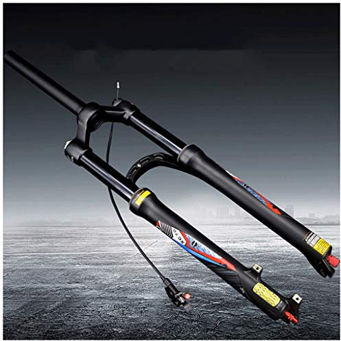 LHHL MTB Forcella Ammortizzata Bici 26 27.5 29 Doppia Valvola Pneumatica Rebound Adjust Tubo Dritto 28,6mm QR 9mm Corsa 105mm Blocco della Corona Freno Disco Shock Ultraleggero XC