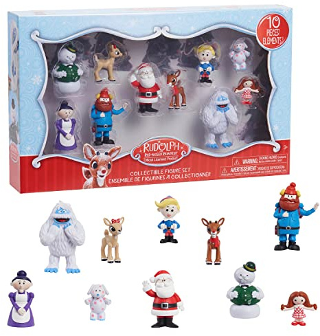 Rudolph the Red-Nosed Reindeer® Figure Set, 10-teiliges Figure Set, Kinder Spielzeug für Ages 3 Up by Just Play