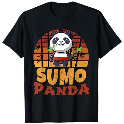 Sumo Wrestler Panda Vintage Retro T-Shirt