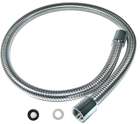 GOLDMAN SERVICE | Manguera Latiguillo Flexo Metálica Reforzado para Fregadero de Hostelería. Repuestos Grifos Extensibles Pulverizadores de Cocinas Restaurantes. Rosca 1/2, Largo 100 cm - 39 In