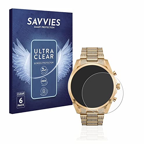 Savvies 6 Pack Screen Protector compatible with Michael Kors Access Gen 6 Bradshaw Protection Film Clear
