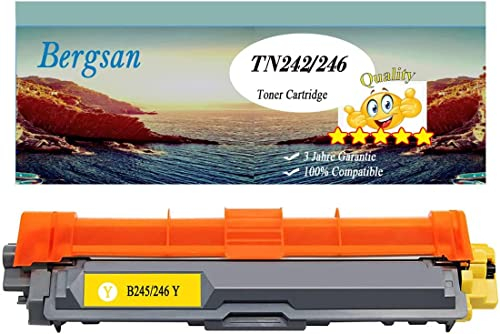 Bergsan Gelb Yellow Toner Kompatibel mit Brother TN242 TN246 TN-241 TN-245 für Brother MFC-9332CDW MFC-9142CDN DCP-9022CDW DCP-9020CDW DCP-9017CDW HL-3142CW HL-3152CDW MFC-9140CDN