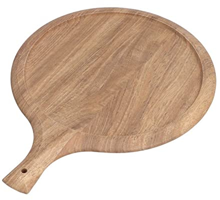 Bandeja de pizza de madera redonda de 30 cm Tablero de servicio duradero con asa de pan de comida plato de cena for restaurante de restaurante DUO ER