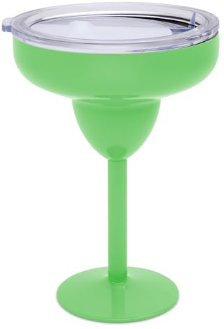 Better Dweller Vacuum-Sealed Metal Margarita Glass with Lid, Insulated Tumbler Mug, Steel Cup for Vacation, Pool, and Ice Cold Margs on the Beach (Green)