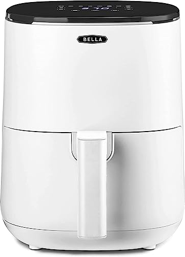 BELLA 3 L Touchscreen-Luftfritteuse, ölfreies Frittieren, Spülmaschinenfeste Antihaft-Pfanne und Frittiergestell für Einfache Reinigung, matte weiß