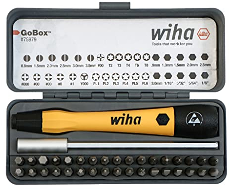 Wiha 36-teiliges GoBox Electronics ESD Präzisions-Mikro-Bit-Set 75979