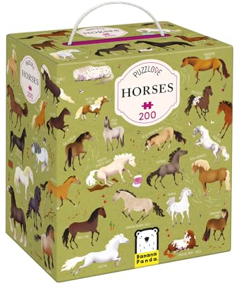 Puzzlove Puzzle Horses - für Kinder ab 7 Jahren - Kinderpuzzle mit Pferden - 200 Teile - Pferderassen - für Jungen und Mädchen - Klassische Puzzles