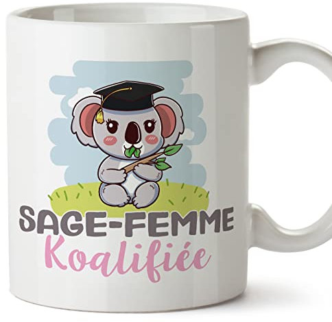 Mugffins Tasses pour SAGE-FEMME - En Français - Cadeau original femme - Koalifié/Koalifiée - 11 oz / 330 ml