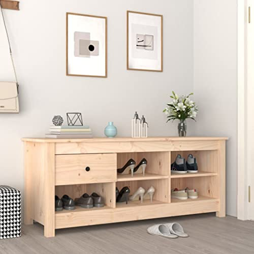 VACARX Schuhschrank 110x38x45,5 cm Massivholz Kiefer Artikel Material: Kiefer massiv (unbehandelt)