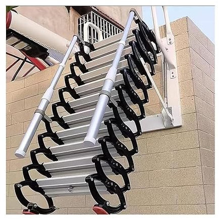 Loft-Leiter, Wandmontage, unsichtbare Treppe, klappbare Leiter, herunterziehbar von der Wand, Belastung: 400 kg, Teleskopleiter aus Legierung