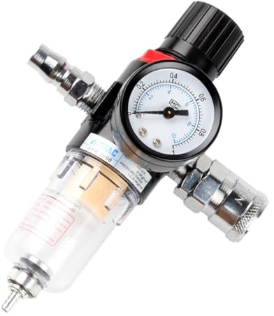 Casenly Unité de maintenance à air comprimé 1/4, régulateur d'air comprimé, accessoires avec séparateur d'eau et raccords rapides pour compresseur à air comprimé, filtre et outils à air