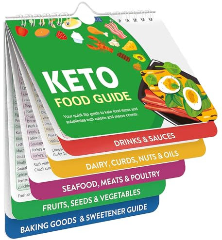 Keto Cheat Sheet Magnets Cooking Guide Booklet - Keto Magnetic Cheat Sheet Set Cooking Times Chart -Magnetic Keto Food List Planning Tool Chart Weight Loss, Low Carb Ketogenic Meal Plan, Recipes Guide