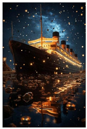 Puzzle für Erwachsene, 1000 Teile, aus Holz, zum Untergang des Ozeandampfers Titanic (C ; 1000)