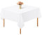 Teruntrue 1 Pack weiße Tischdecke für kleinen quadratischen Tisch, 52 x 52 Zoll Polyester Stoff Tischtuch knitterfrei waschbar Tischabdeckung für Hochzeit, Geburtstag, Party, Bankette