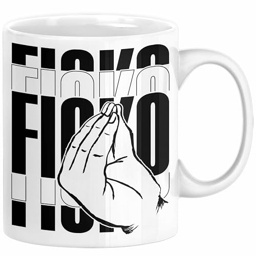 Italiener Geschenk Tasse Ficko Italienische Handbewegeung Kaffee-Becher (Weiß)
