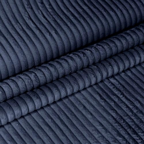 DreamRoots Cord Stoff Meterware Gewicht 380 g/m2 - Polsterstoff Cord Meterware 140 cm breit - Möbelstoff - Breitcord Blueberry Pie