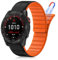 HaruYo QuickFit 26mm Magnetische Armband für Garmin Fenix 8 51mm/Enduro 3/7X Pro Solar/6X Solar/5X, Silikon Uhrenarmband Schwarz Orange
