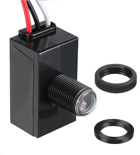 Meskliu Dämmerungsschalter,AC110-240V 5A Dämmerungs- bis Morgendämmerungssensor,Sensorschalter,Automatischer Fotozellen Lichtschalter, Hochempfindlicher Lichtsteuerungsschalter mit Fotosensor