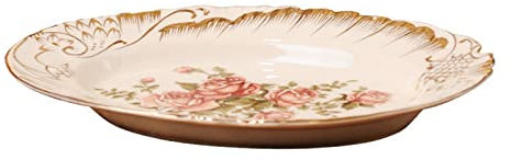 LEVINE piatti piani, piatto piano in ceramica, piatti da dessert, piatto da pranzo piatto ovale in ceramica placcata oro rosa placcato in oro