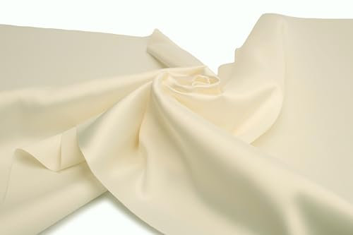 Satin dick mit Elasthan, Dekostoff, 50 x 150 cm (Creme)