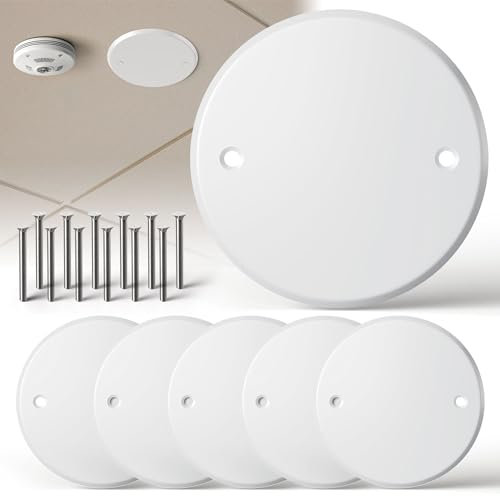 Gadgetzan - 6pcs ceiling cover plate, 5 inch blank metal wall plate used to cover 4 inch round or octagon electrical holes, detector cover plate