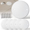 Gadgetzan - 6 placas de cubierta de techo, placa de pared de metal en blanco de 5 pulgadas utilizada para cubrir agujeros eléctricos redondos o octágonos de 4 pulgadas, placa de cubierta del detector