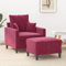 LAPOOH Sessel mit Hocker Weinrot 60 cm Samt, Fernsehsessel, Kinosessel, Lesesessel, Tv Sessel, Ohrensessel, Armsessel, Seselstuhl Wohnzimmer - 3201101