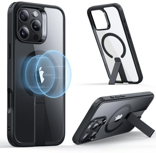ESR for Phone 2024 Pro Case,Compatible with MagSafe,Fully Adjustable Flickstand,Military-Grade Drop Protection,Slim Back Cover with Patented Kickstand, Boost Series, Clear Black