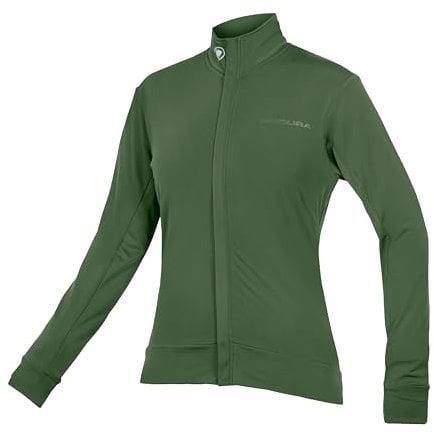 Endura Women's Xtract Roubaix Longsleeve Cycling Jersey | Water Repellent | Wicking | Reflective Trim Jersey, Machair Green, M